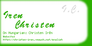 iren christen business card